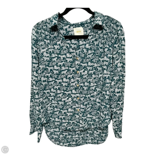 Top Long Sleeve By Maeve In Zebra Print, Size: S
