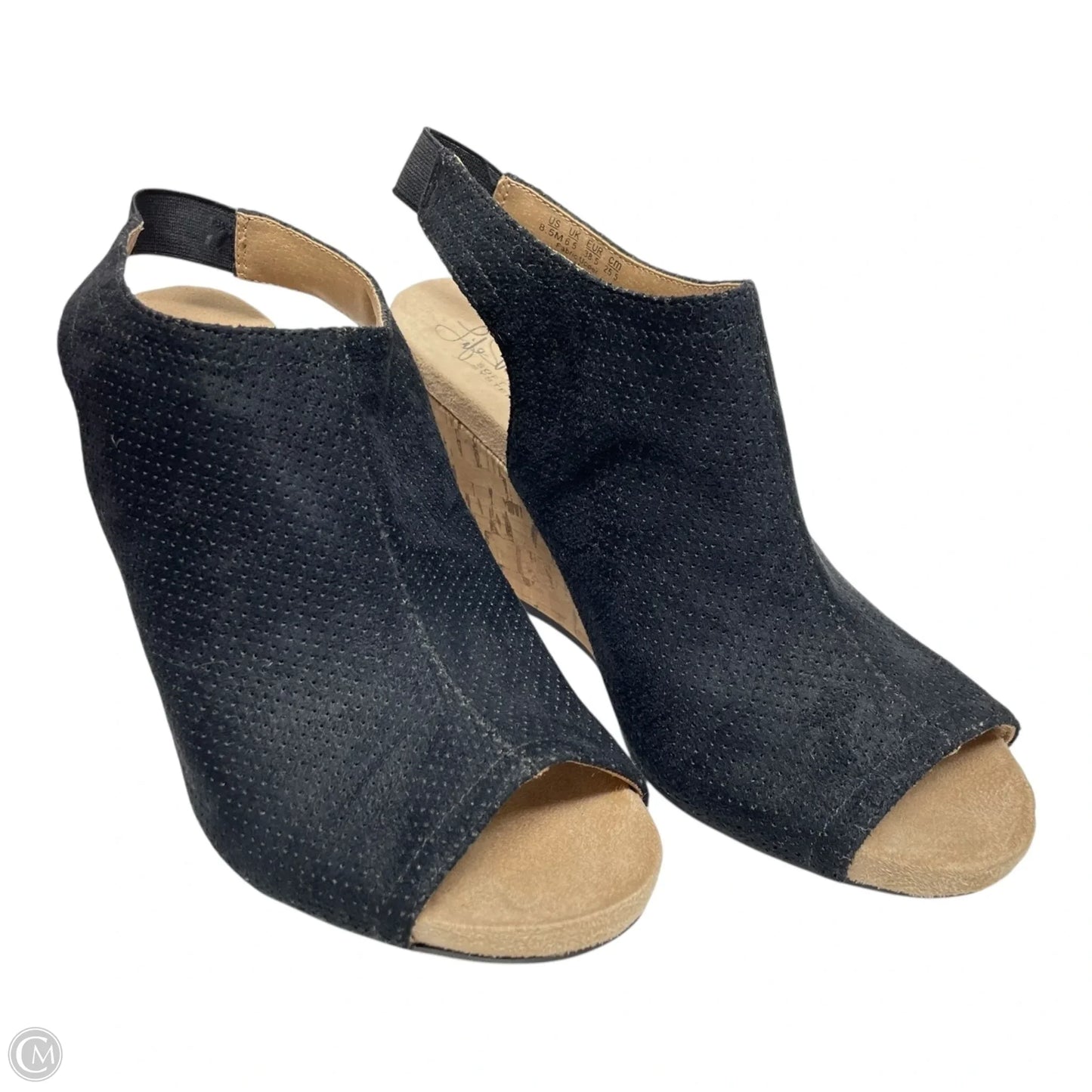 Sandals Heels Wedge By Life Stride In Black, Size: 8.5