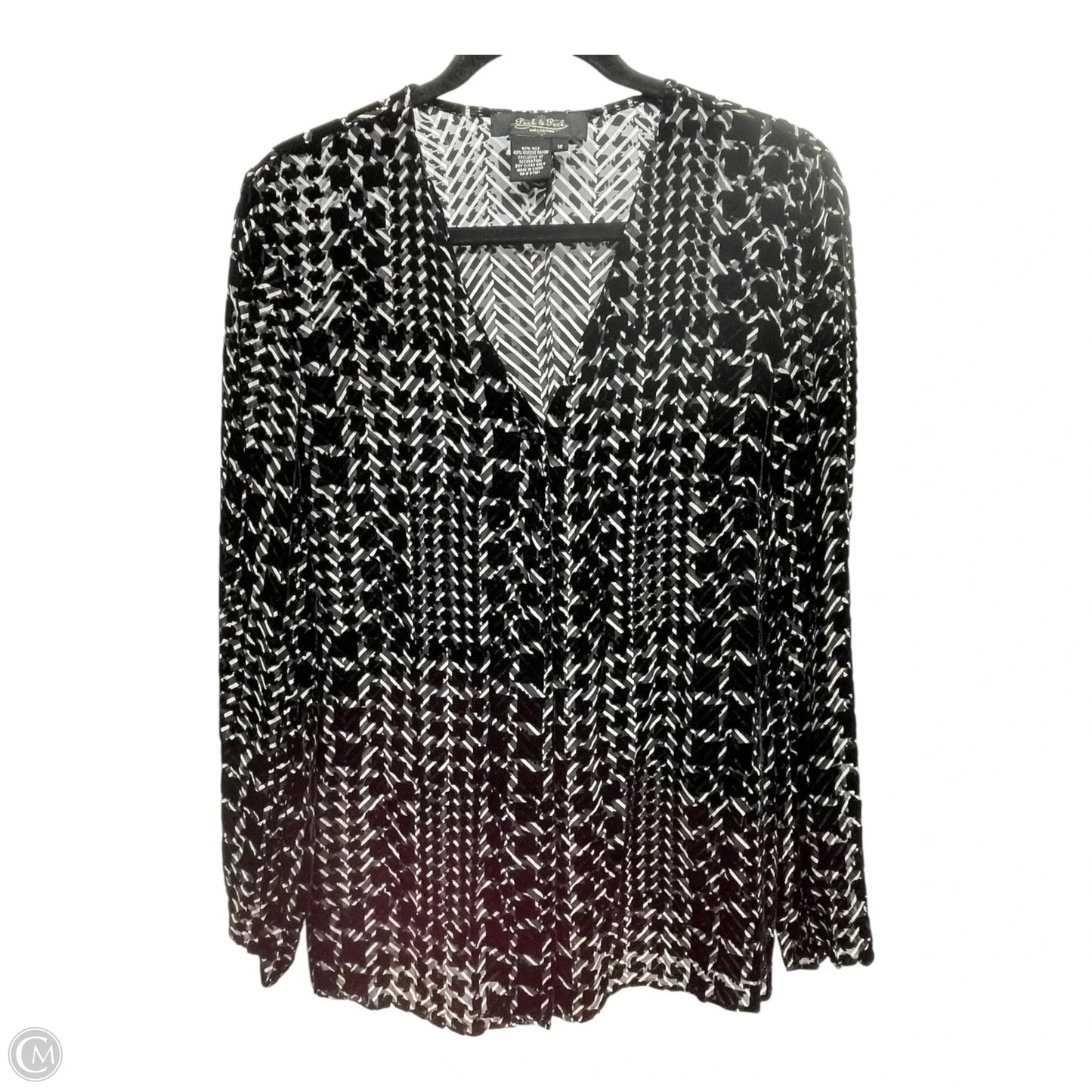 Cardigan By Peck And Peck In Black & White, Size: M