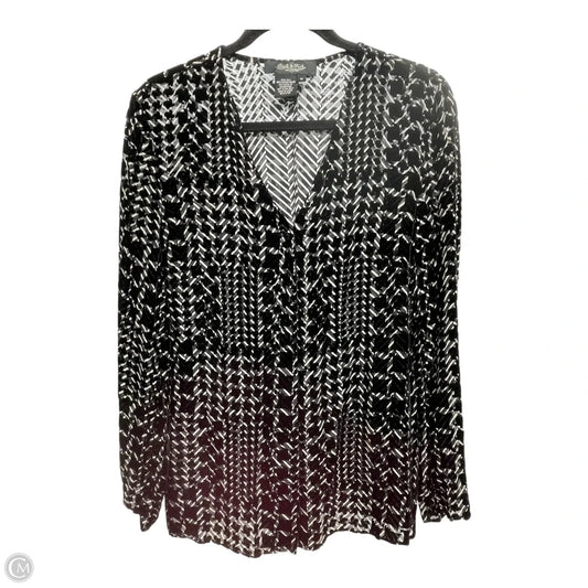 Cardigan By Peck And Peck In Black & White, Size: M