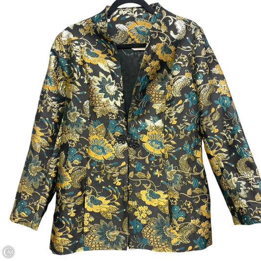 Blazer By Soft Surroundings In Black & Gold, Size: M