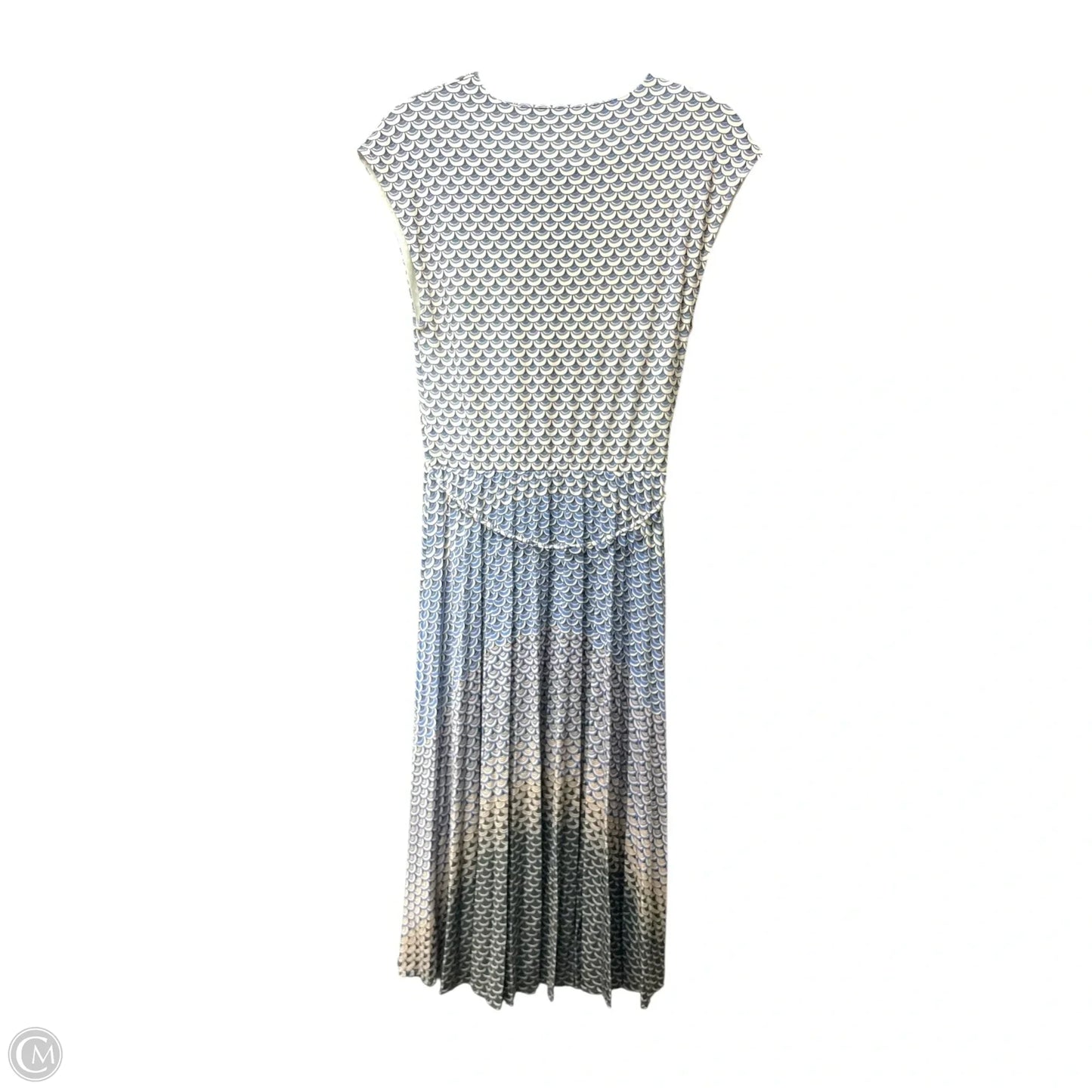 Dress Casual Midi By Ted Baker In Blue & Cream, Size: 0
