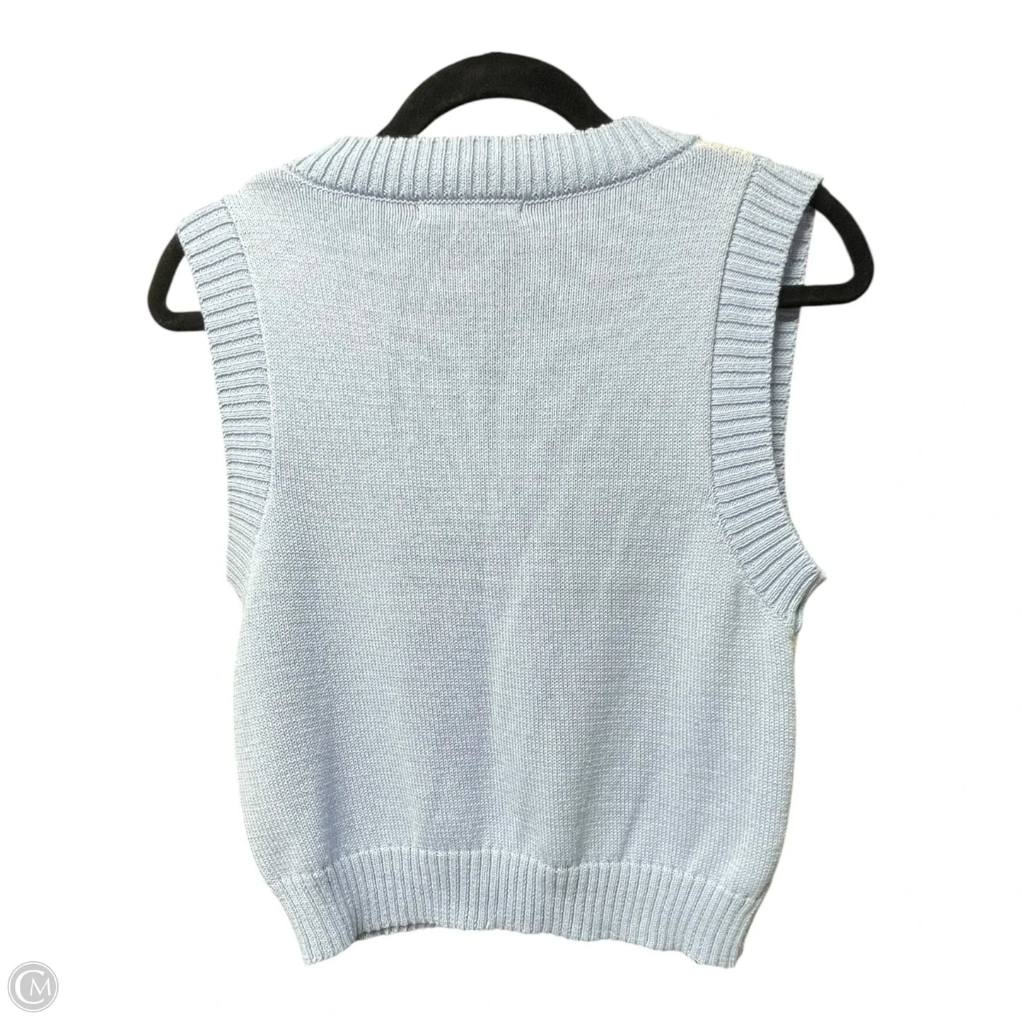 Vest Sweater By Say What In Blue & Cream, Size: M
