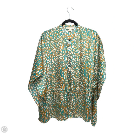 Top Short Sleeve By Michael By Michael Kors In Green & Orange, Size: L