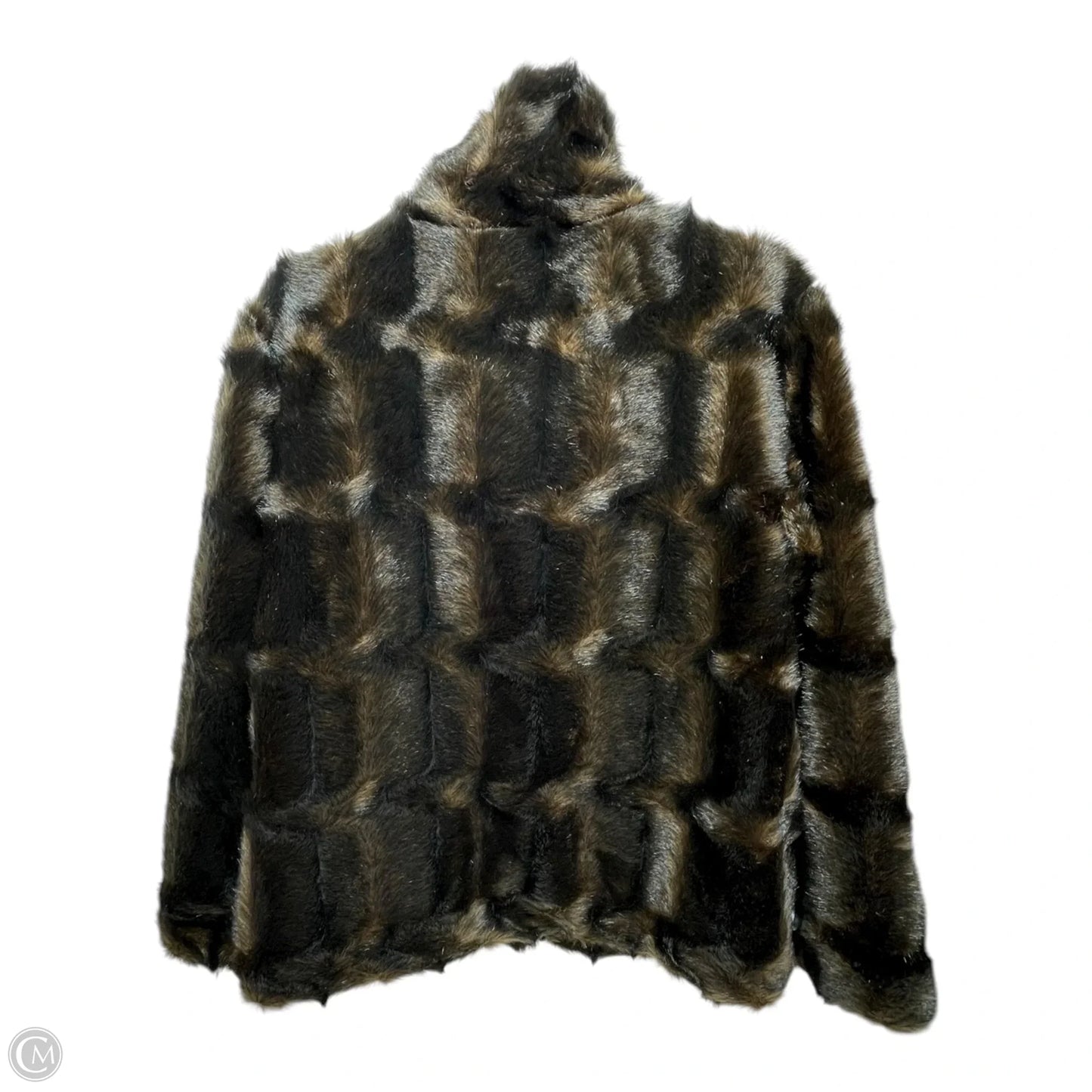 Jacket Faux Fur & Sherpa By Clothes Mentor In Brown, Size: L