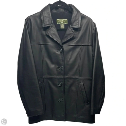 Coat Leather By Eddie Bauer In Black, Size: M