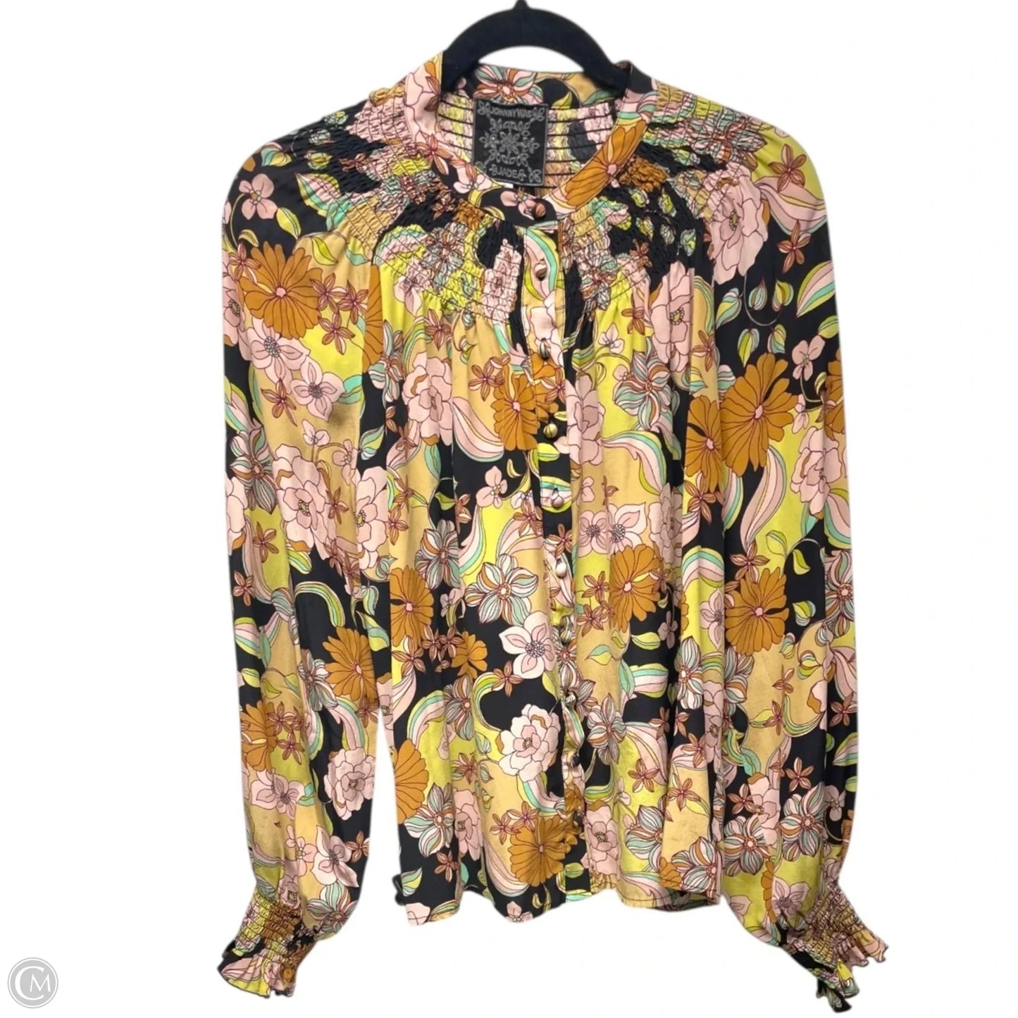 Blouse Long Sleeve By Johnny Was In Multi-colored, Size: M