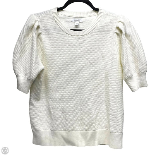 Sweater Short Sleeve By Nine West In Cream, Size: L