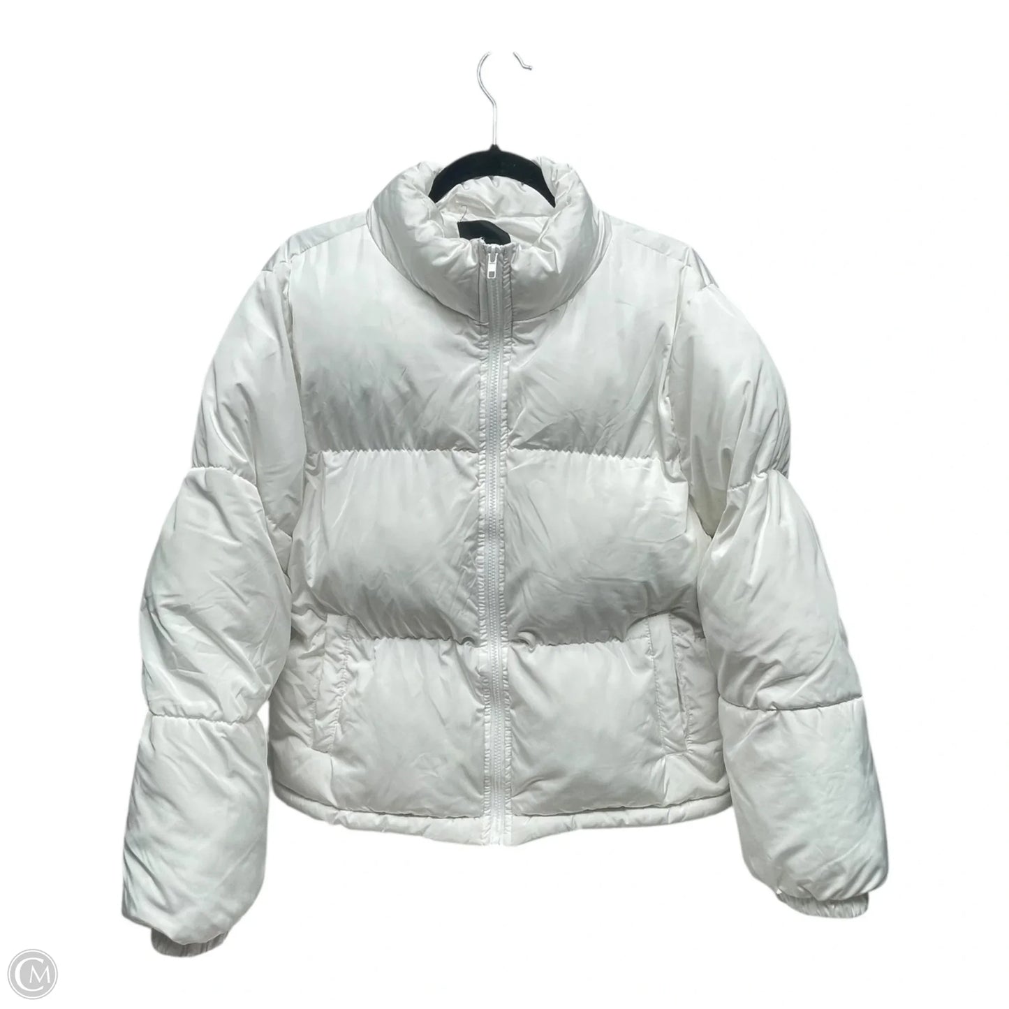Coat Puffer & Quilted By Forever 21 In White, Size: L