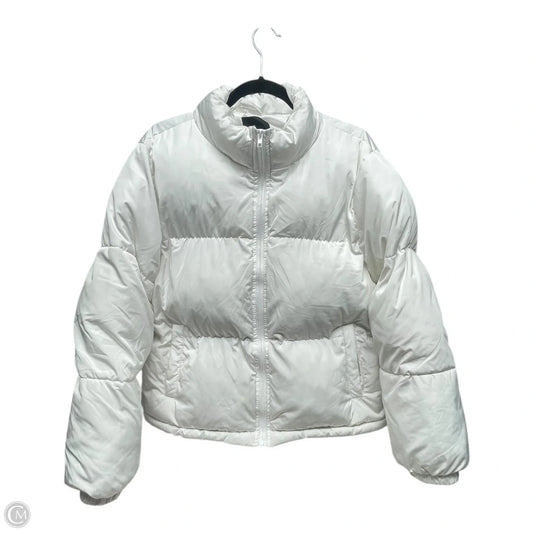 Coat Puffer & Quilted By Forever 21 In White, Size: L
