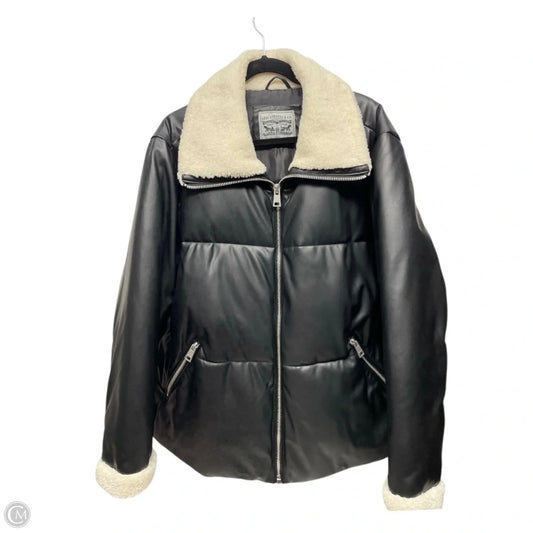 Coat Puffer & Quilted By Levis In Black & Cream, Size: 3x