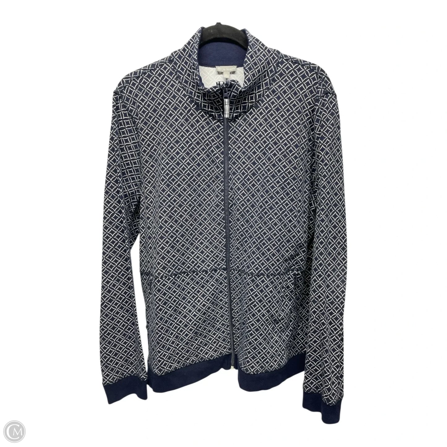 Athletic Jacket By Talbots In Blue & White, Size: Xl