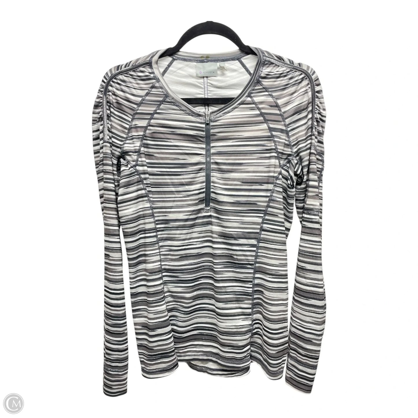 Top Long Sleeve By Athleta In Striped Pattern, Size: M