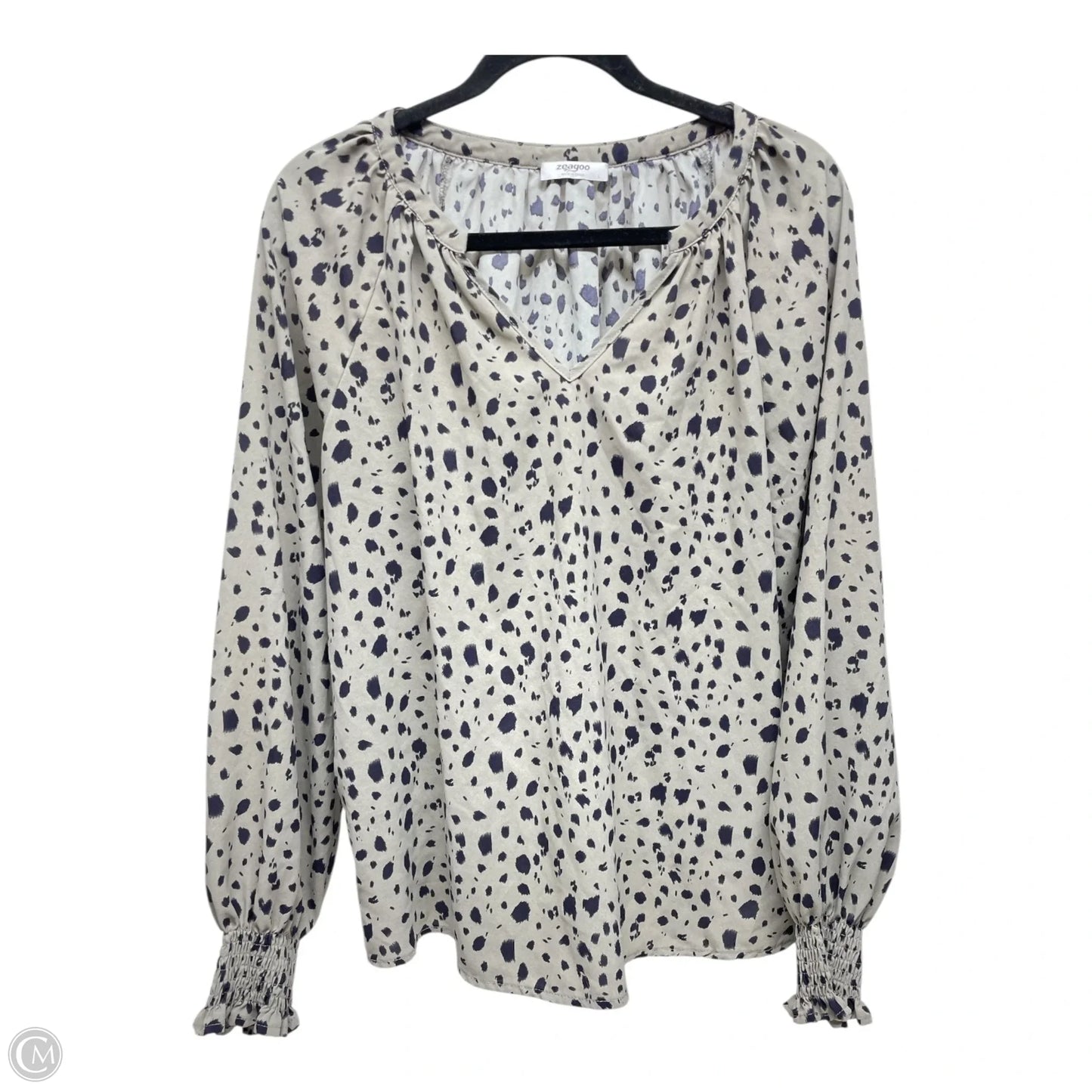Top Long Sleeve By Zeagoo In Black & Tan, Size: L