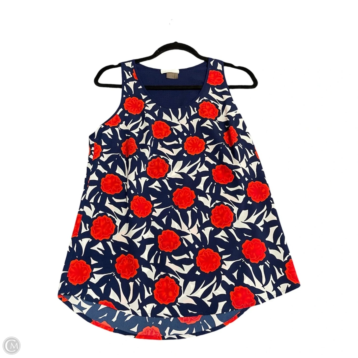 Top Sleeveless By Dalia In Blue Red & White, Size: S
