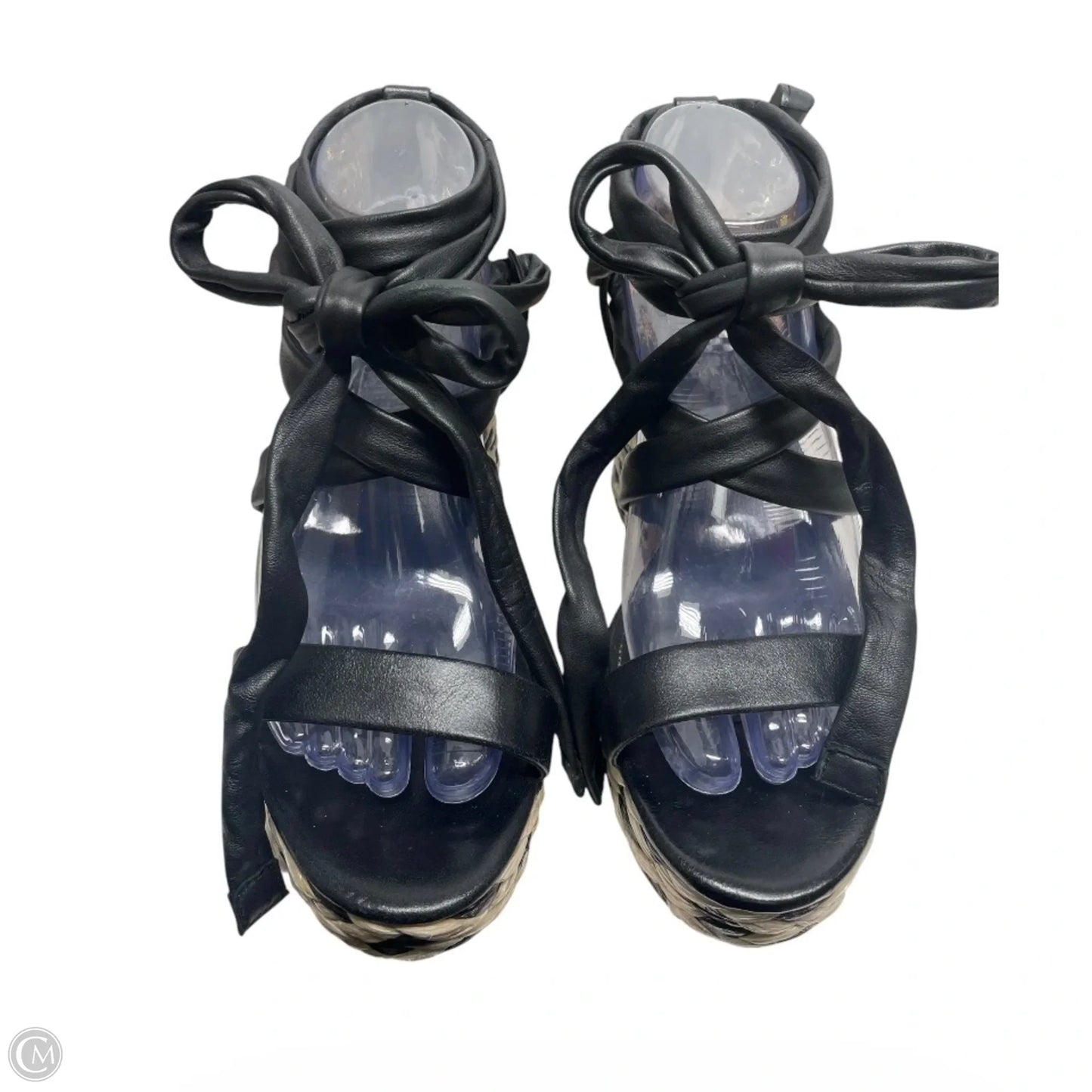 Sandals Heels Block By Vince Camuto In Black & Tan, Size: 7