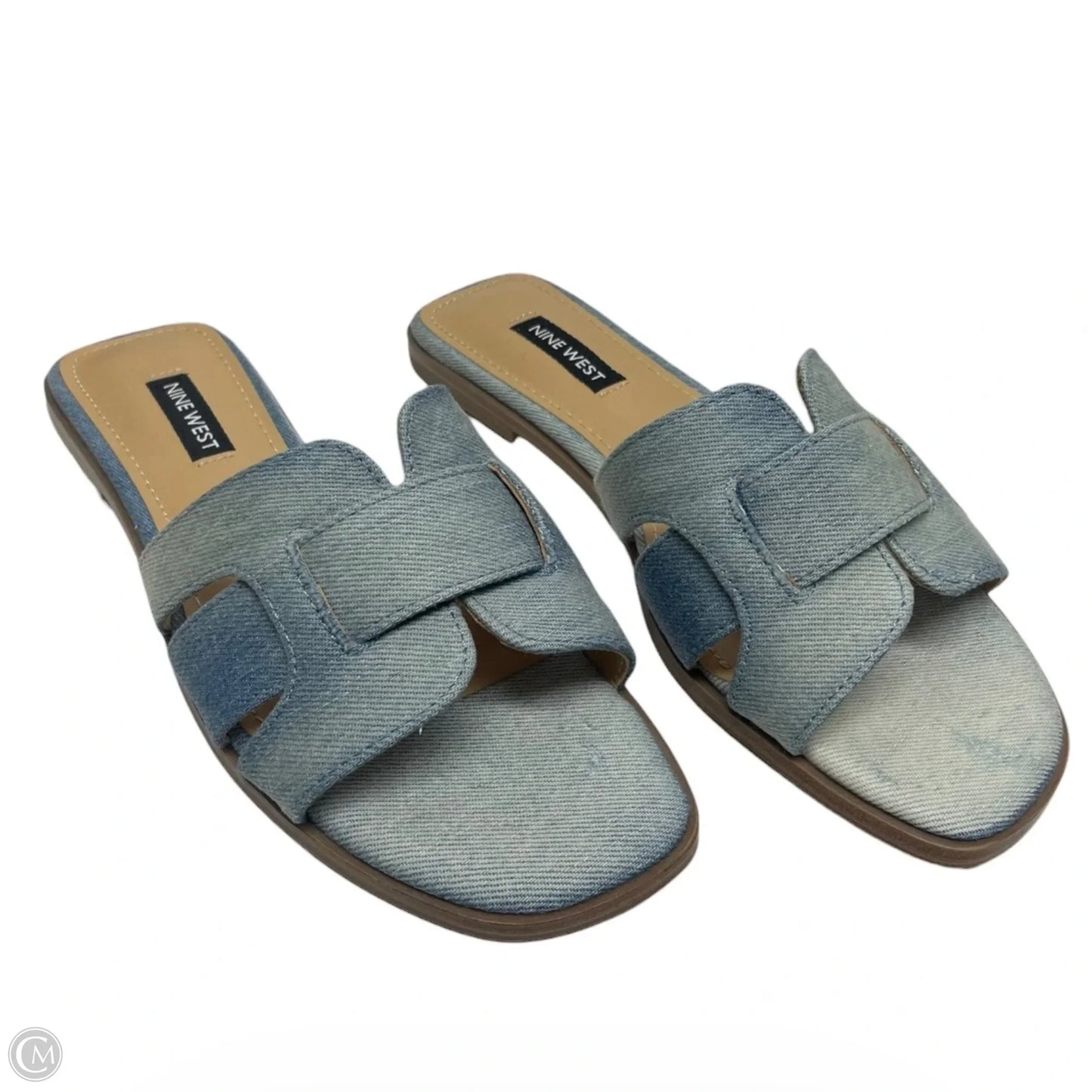 Sandals Flats By Nine West In Blue Denim, Size: 6.5