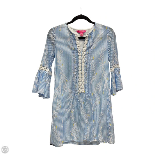 Tunic 3/4 Sleeve By Lilly Pulitzer In Blue & White, Size: Xs