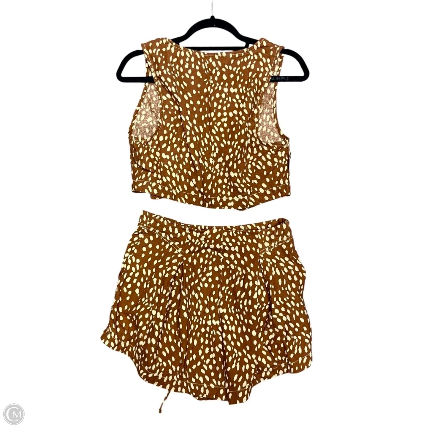Shorts Set By Free People In Brown & Cream, Size: 6