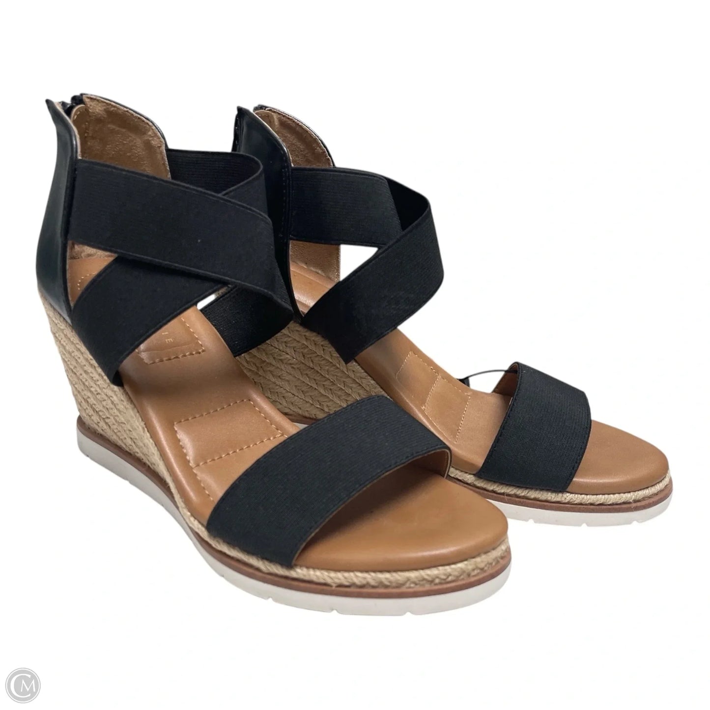 Sandals Heels Wedge By Kelly And Katie In Black, Size: 9