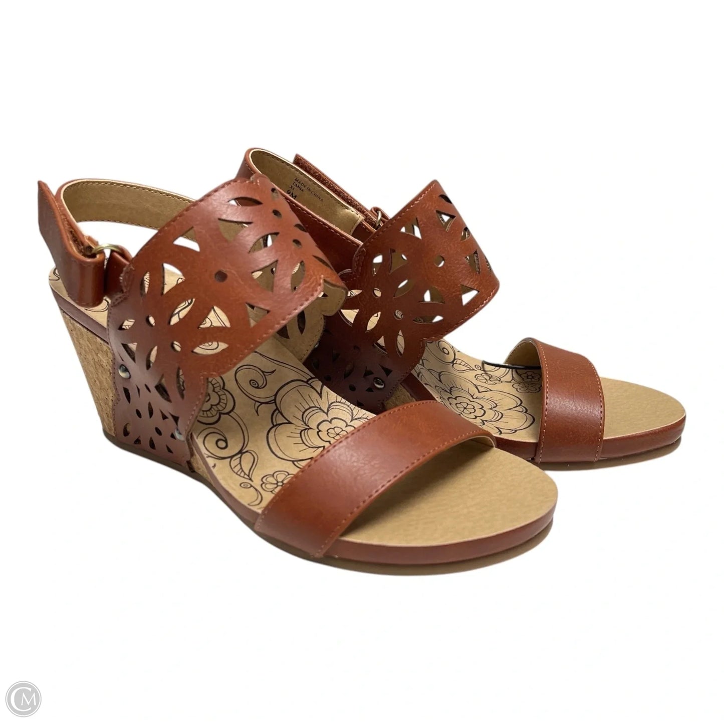 Sandals Heels Wedge By Mootsies Tootsies In Brown, Size: 9