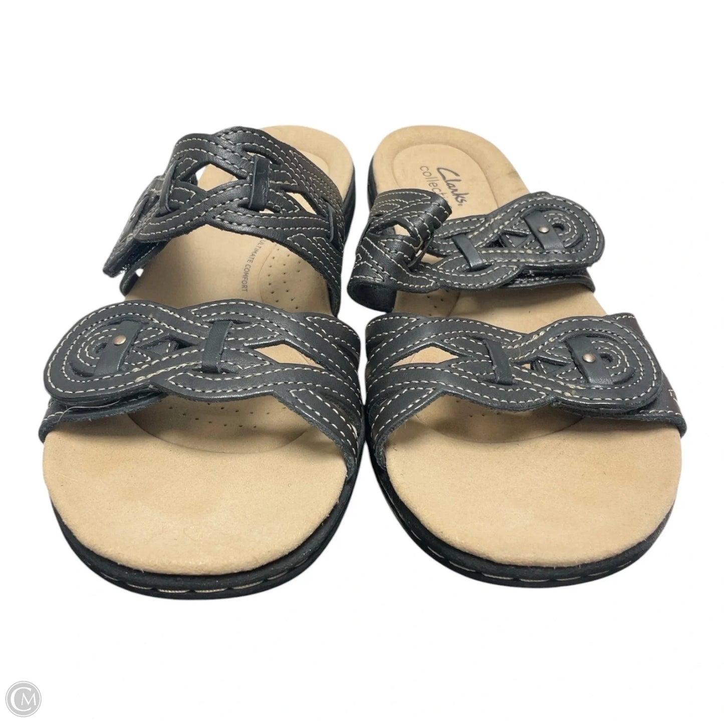 Sandals Flats By Clarks In Black, Size: 8.5