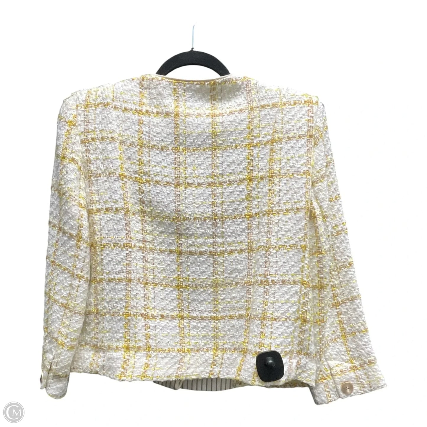 Blazer By Cabi In Cream & Yellow, Size: M