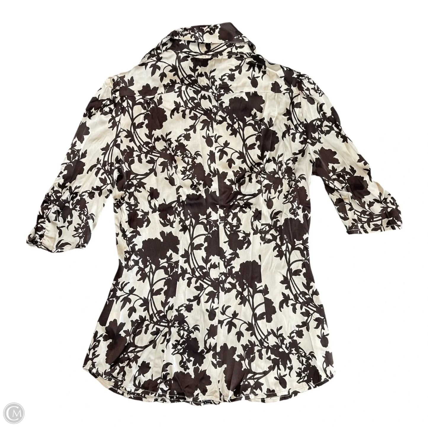 Top Short Sleeve By Bebe In Brown & Cream, Size: M