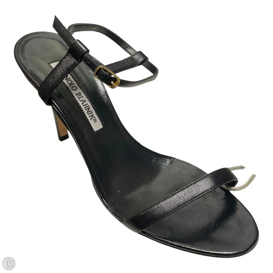 Sandals Luxury Designer By Manolo Blahnik In Black, Size: 7