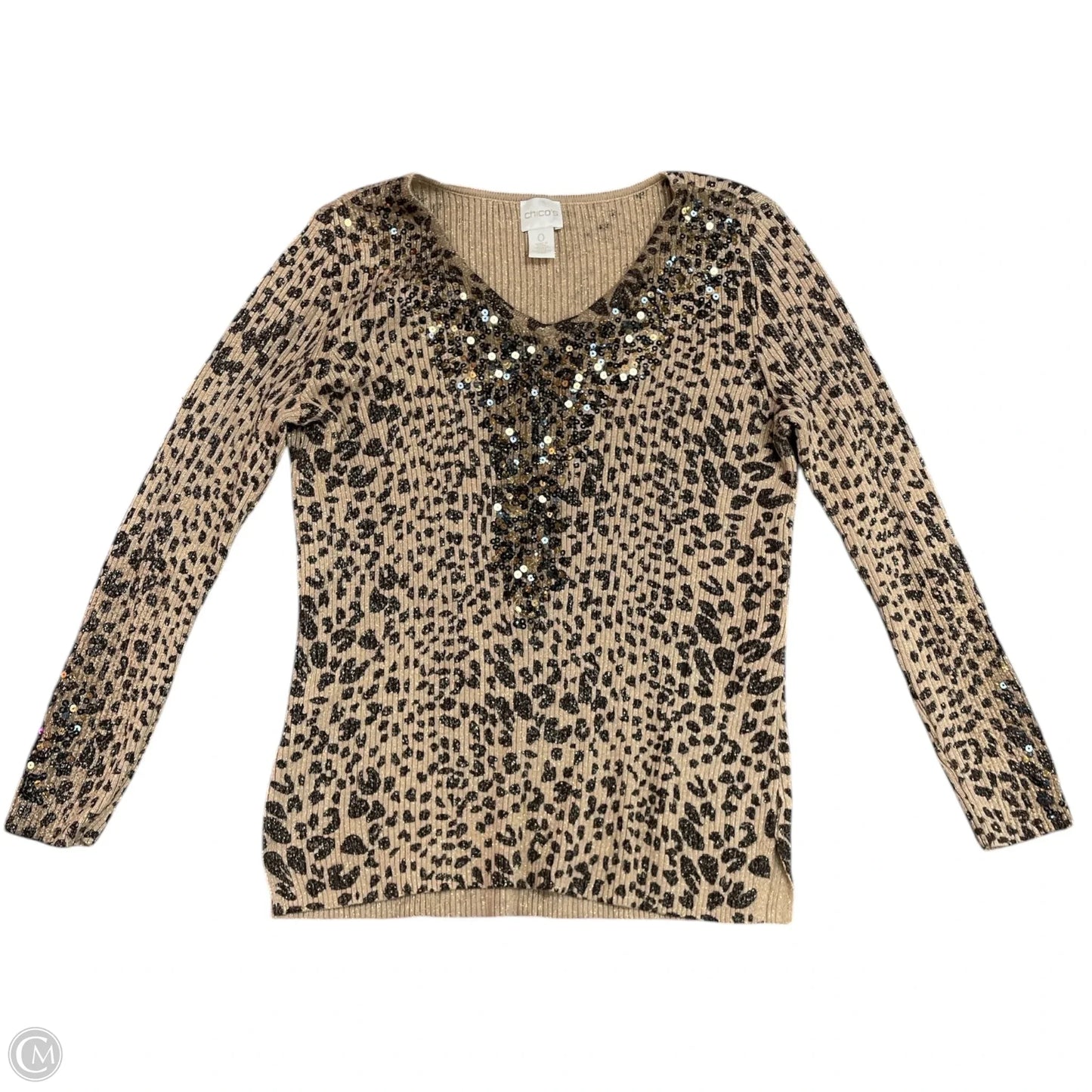 Sweater By Chicos In Animal Print, Size: S
