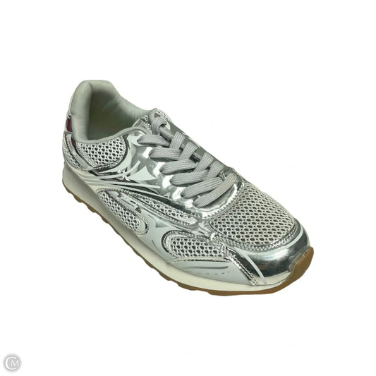 Shoes Athletic By Liliana In Silver & White, Size: 8.5