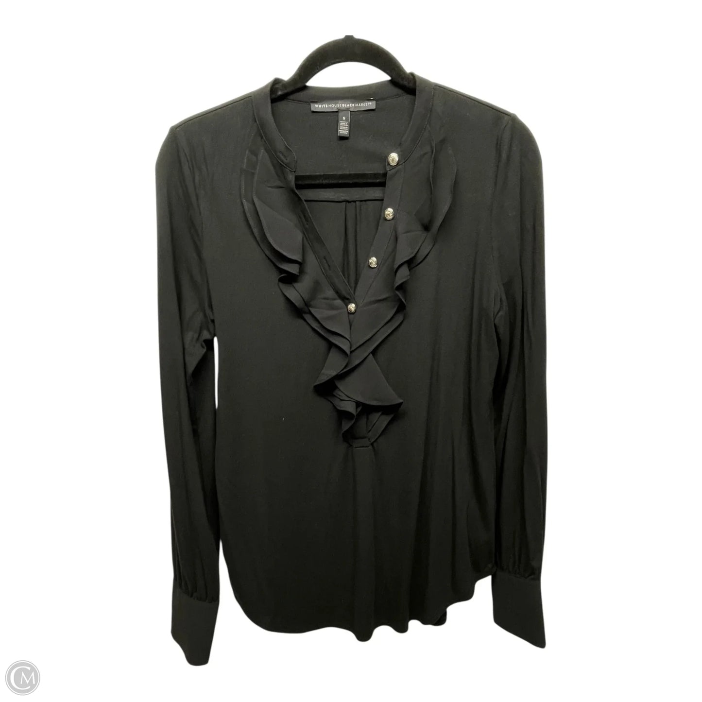 Top Long Sleeve By White House Black Market In Black, Size: S