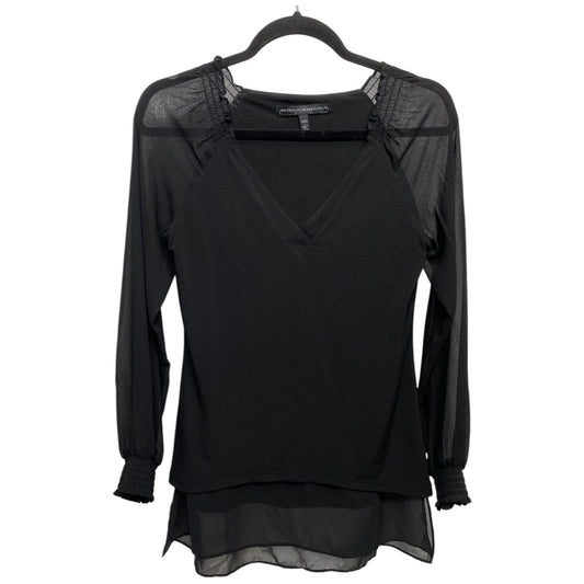 Top Long Sleeve Basic By White House Black Market In Black, Size: Xs
