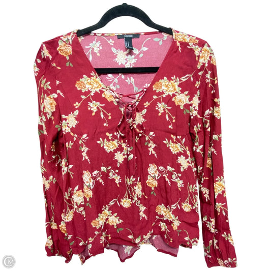 Top Long Sleeve By Forever 21 In Floral Print, Size: M