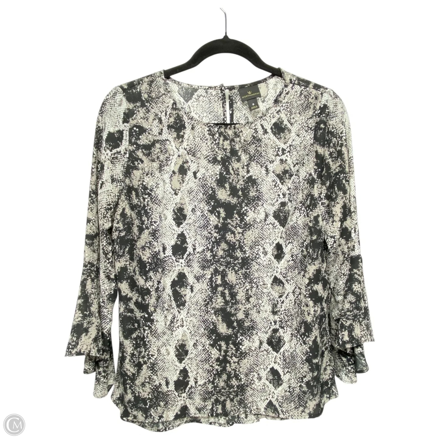Top Long Sleeve By Worthington In Snakeskin Print, Size: S