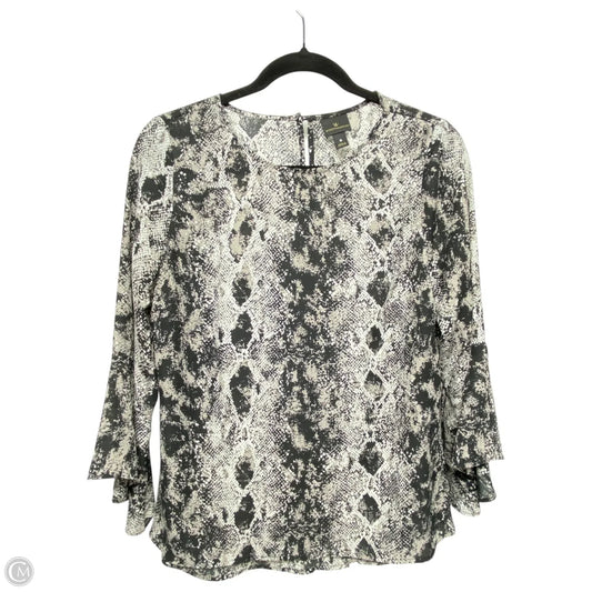 Top Long Sleeve By Worthington In Snakeskin Print, Size: S