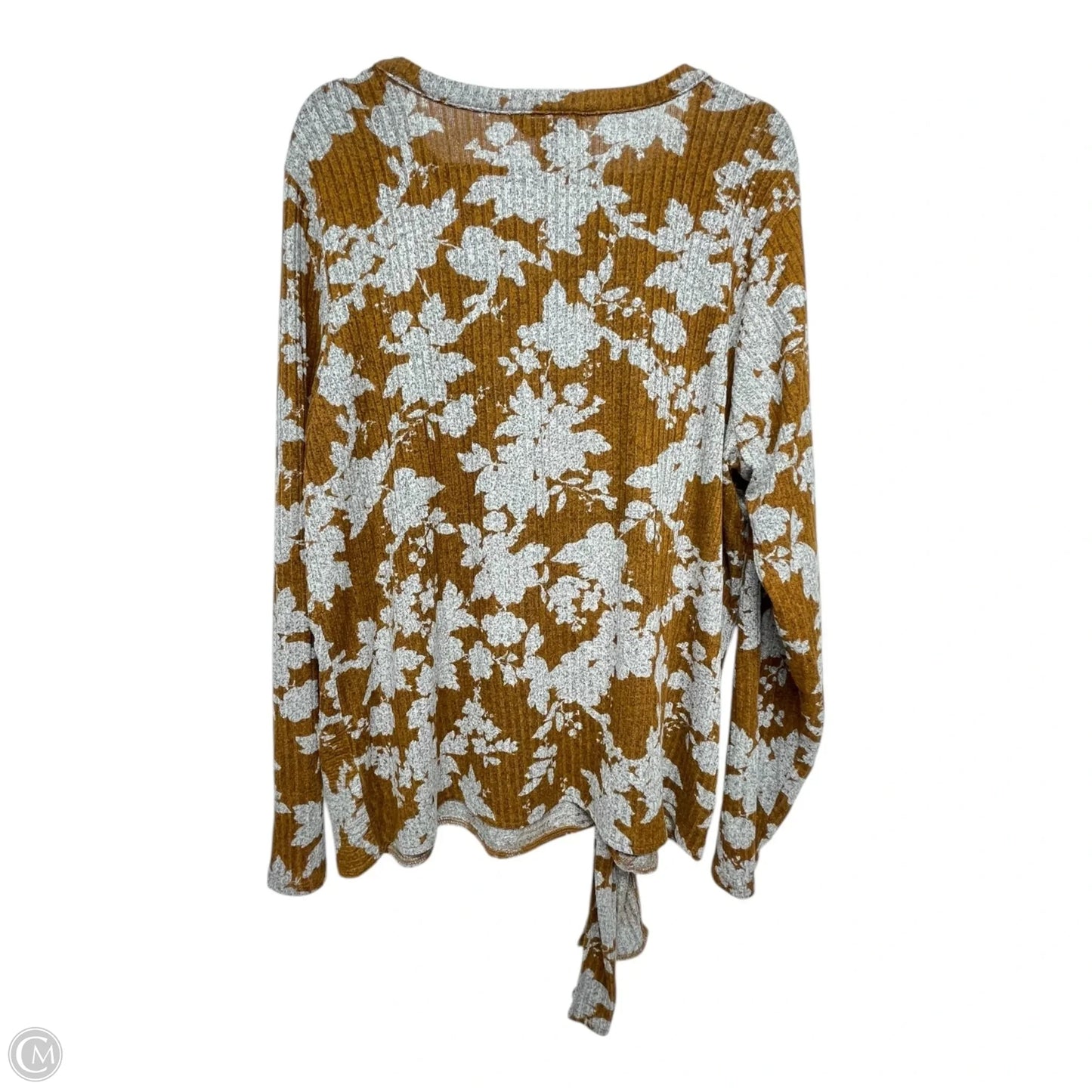 Top Long Sleeve By Simply Vera In Brown & Grey, Size: Xxl