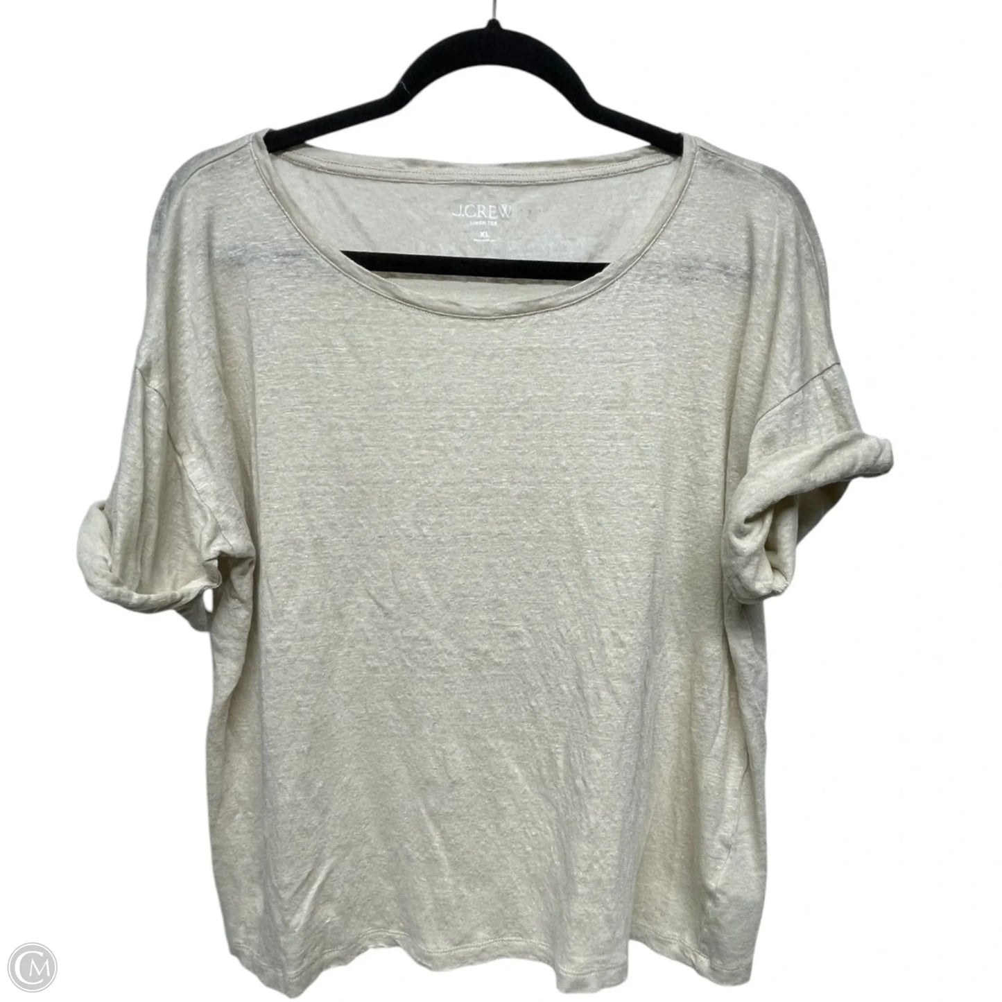 Top Short Sleeve By J. Crew In Cream, Size: Xl
