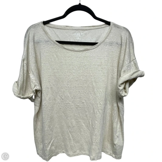 Top Short Sleeve By J. Crew In Cream, Size: Xl