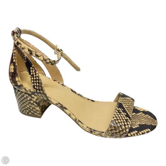 Sandals Heels Block By Michael By Michael Kors In Snakeskin Print, Size: 8.5