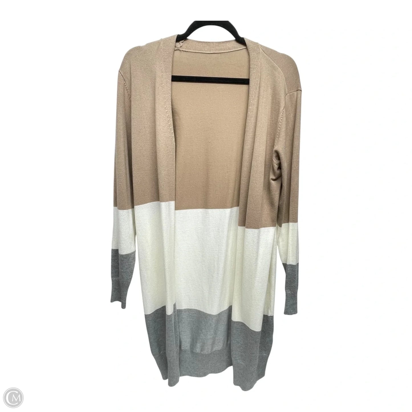 Cardigan By Clothes Mentor In Tan & White, Size: Osfm