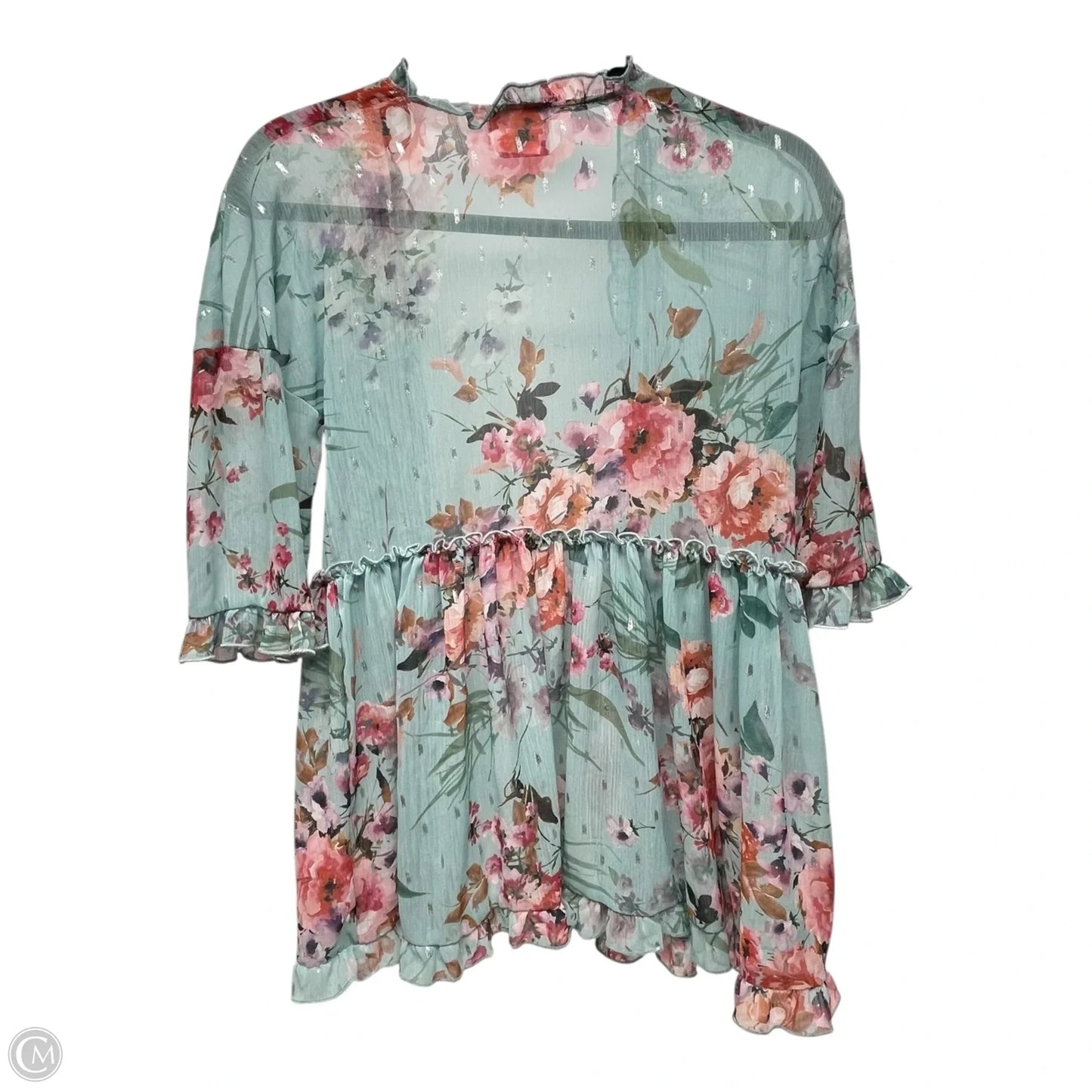Cardigan By Clothes Mentor In Aqua, Size: M