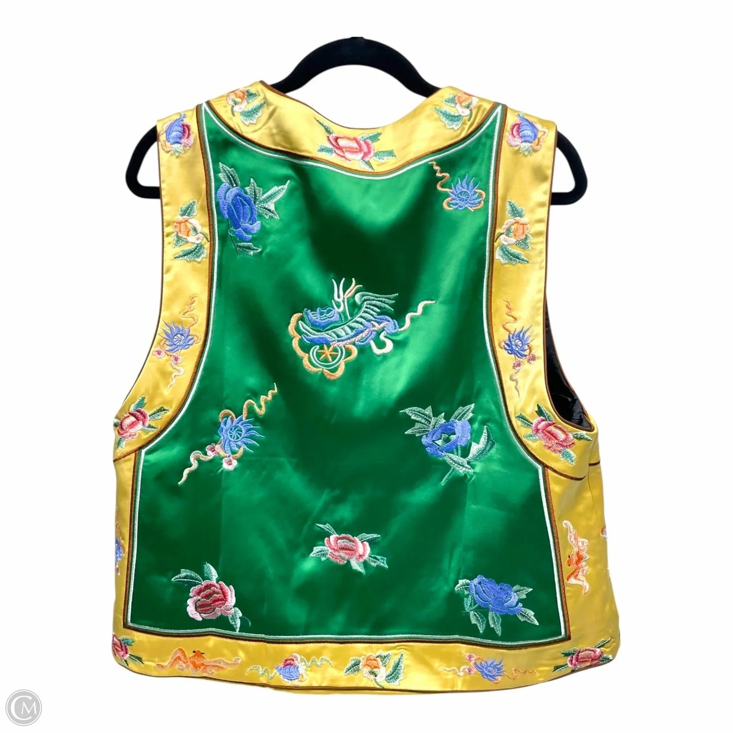 Vest by CLOTHES MENTOR  In Green & Yellow, Size: XL