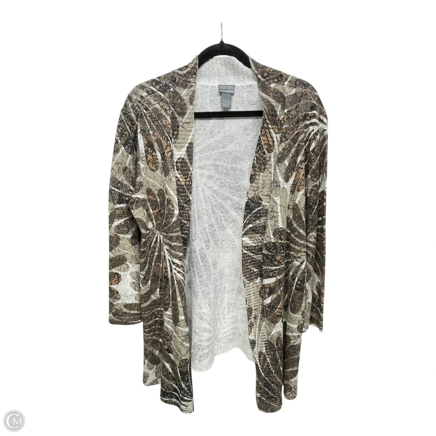 Sweater Cardigan By Chicos In Tan, Size: L