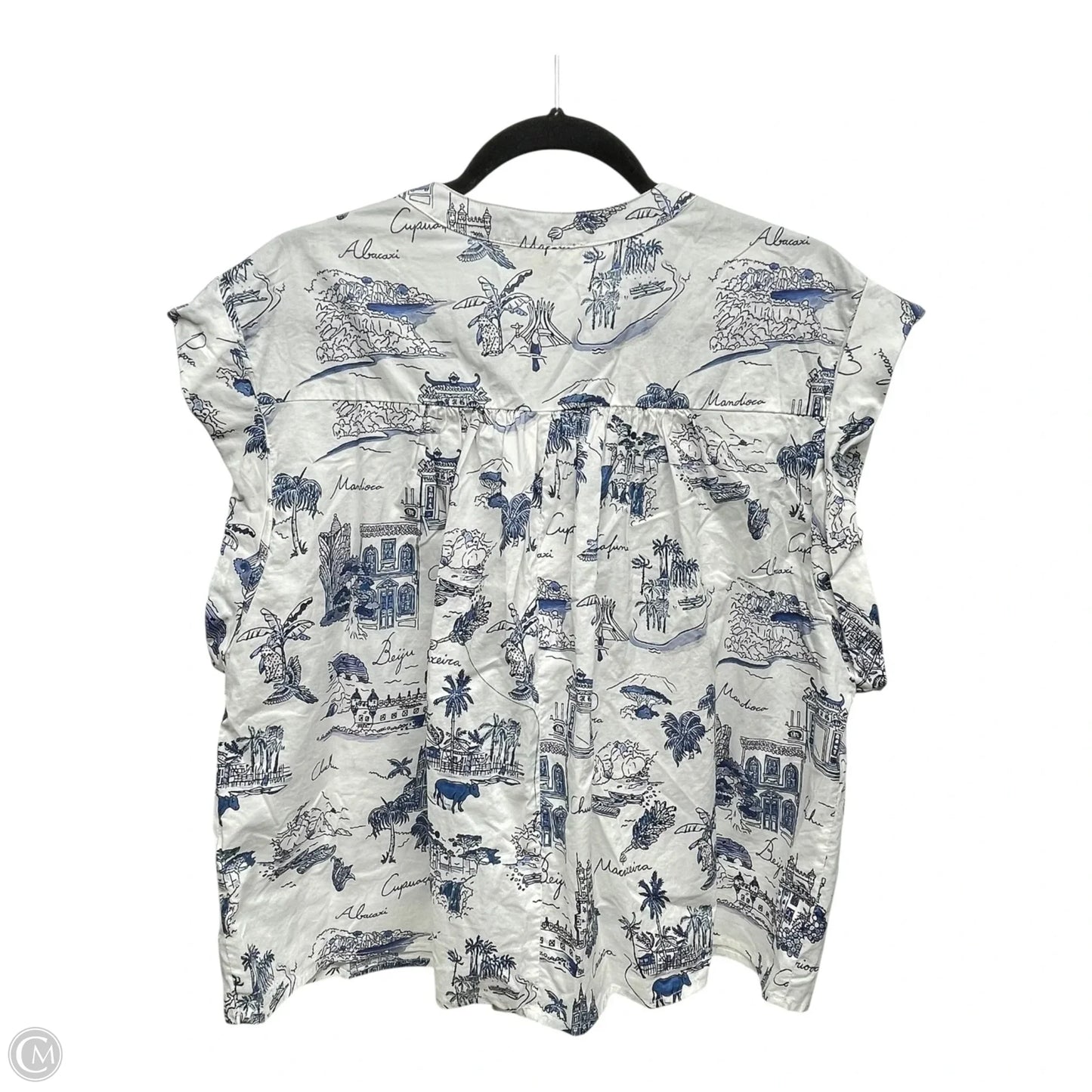 Top Short Sleeve By Entro In Blue & White, Size: S