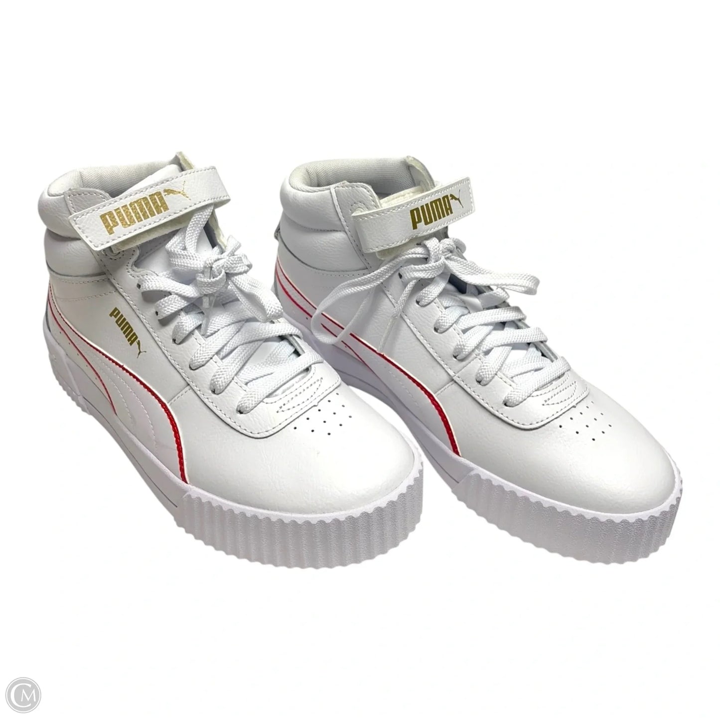 Shoes Sneakers By Puma In Red & White, Size: 9