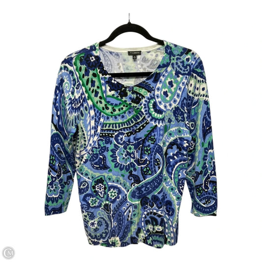 Cardigan By Talbots In Blue & Green, Size: M