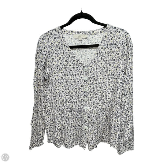 Top Long Sleeve By Loft In Floral Print, Size: S