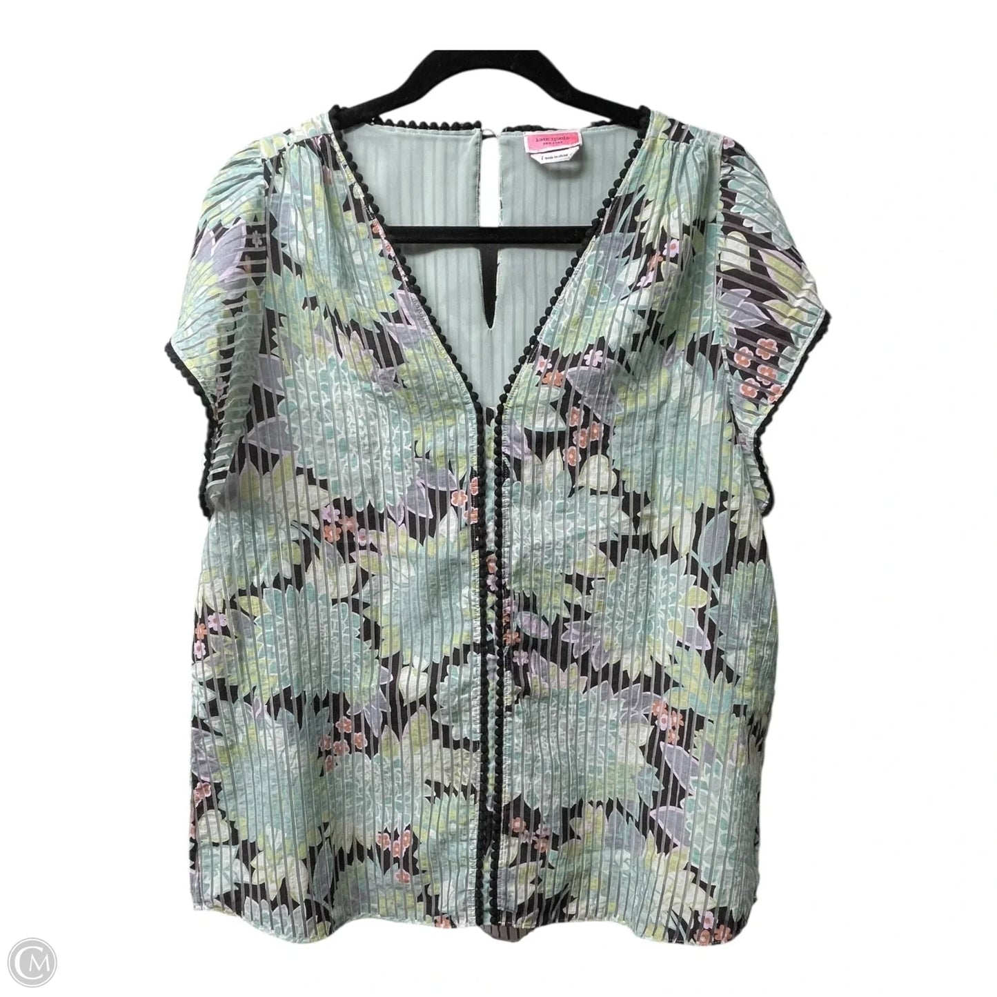 Top Short Sleeve Designer By Kate Spade In Multi-colored, Size: L