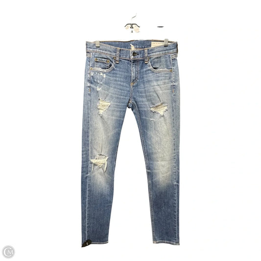 Jeans Skinny By Rag And Bone In Blue Denim, Size: 2